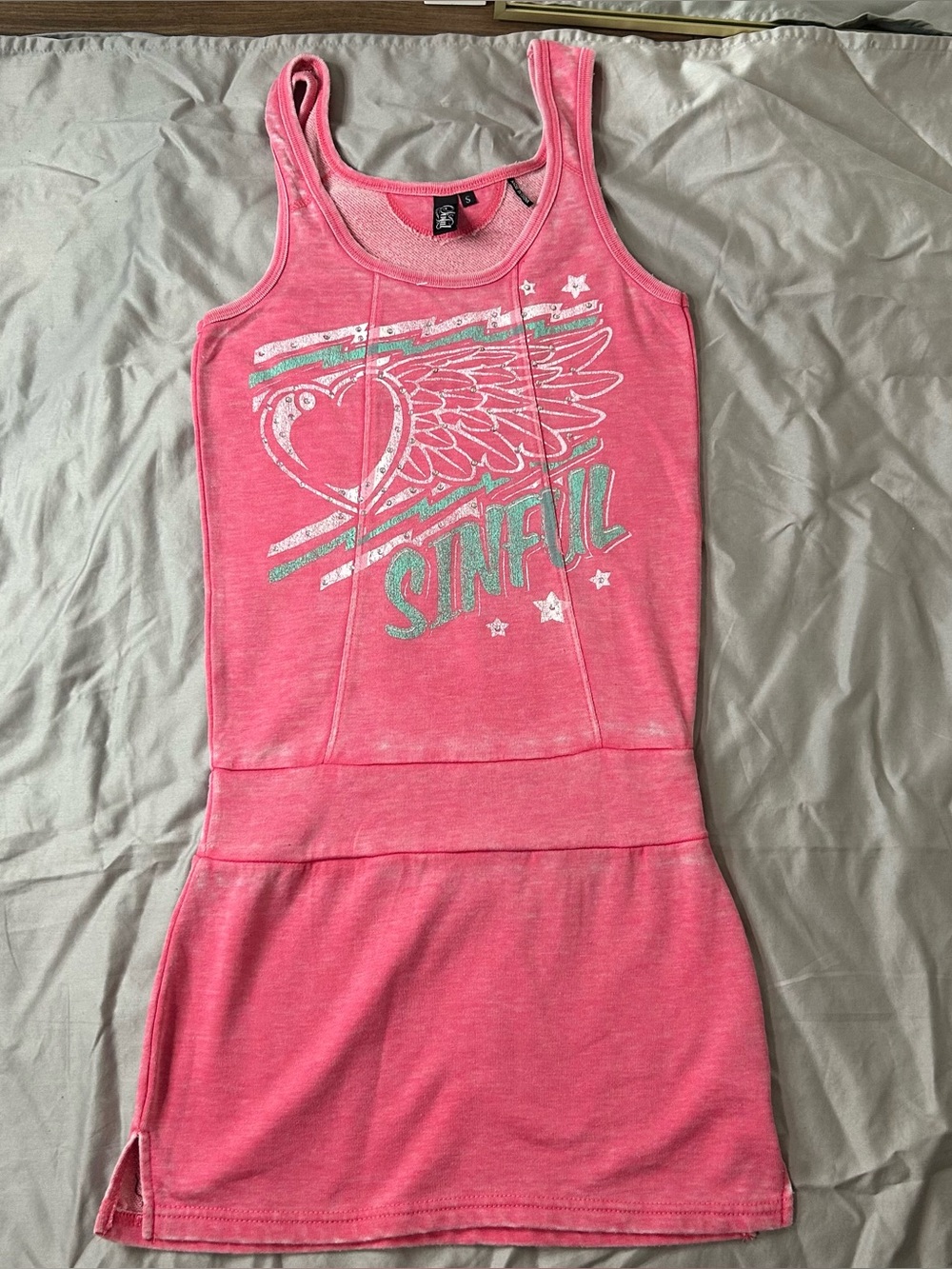 Sinful by Affliction Y2K graphic tank dress
